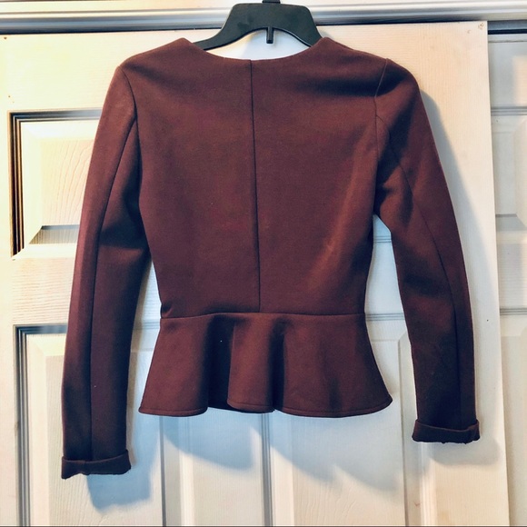 H&M Burgundy Peplum Jacket - Picture 3 of 3
